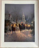 The Village Carolers Limited Edition Artist Signed Numbered Lithograph Paper Print by G Harvey
