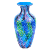 Murano Style Art Glass Cool Firestorm Vase 10