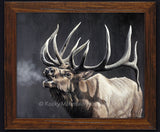 Royal Persuasion Custom Framed Elk Picture by Joel Pilcher