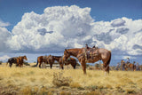 On Standby Cowboys Horses Art Prints by Tim Cox