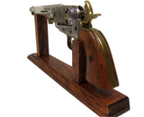 Civil War 1851 Engraved Gold & Nickel Replica Navy Pistol Non-Firing Replica