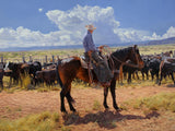 Looking Them Over Cowboy Cattle Artwork by Tim Cox