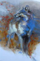 Crimson Wind Wolf - Art Prints by Amy Lay