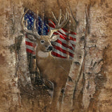 White Tail Buck America Flag Giclee Canvas Art Prints by Colin Bogle