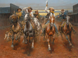 Charge of the Bar T Brigade Cowboy art print by Andy Thomas