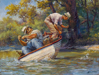 Oh It's A Big One - Nostalgic Fishing art prints by Andy Thomas