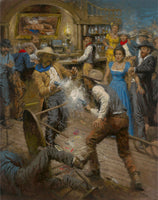 Let the Cards Fall - Cowboy Saloon artwork by Andy Thomas