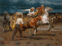 Stampede Longhorn Stampede Cowboy Art prints by Andy Thomas