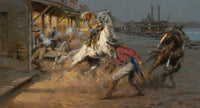 Steamy Night at Madame Dumont's Cowboy Art Prints by Andy Thomas