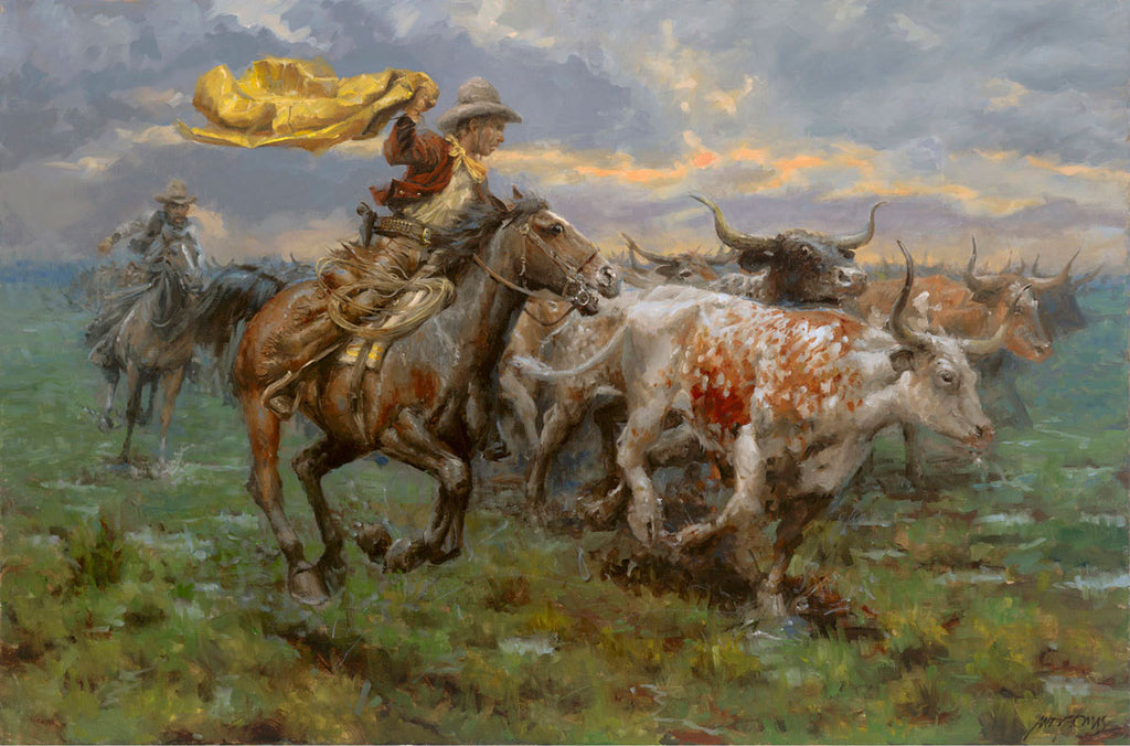 Storm Chasers Cowboy Cattle Art Prints by Andy Thomas