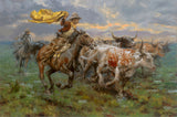 Storm Chasers Cowboy Cattle Art Prints by Andy Thomas