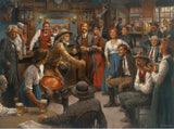 Tales of the Old West Famous Authors all together in one bar artwork by Andy Thomas