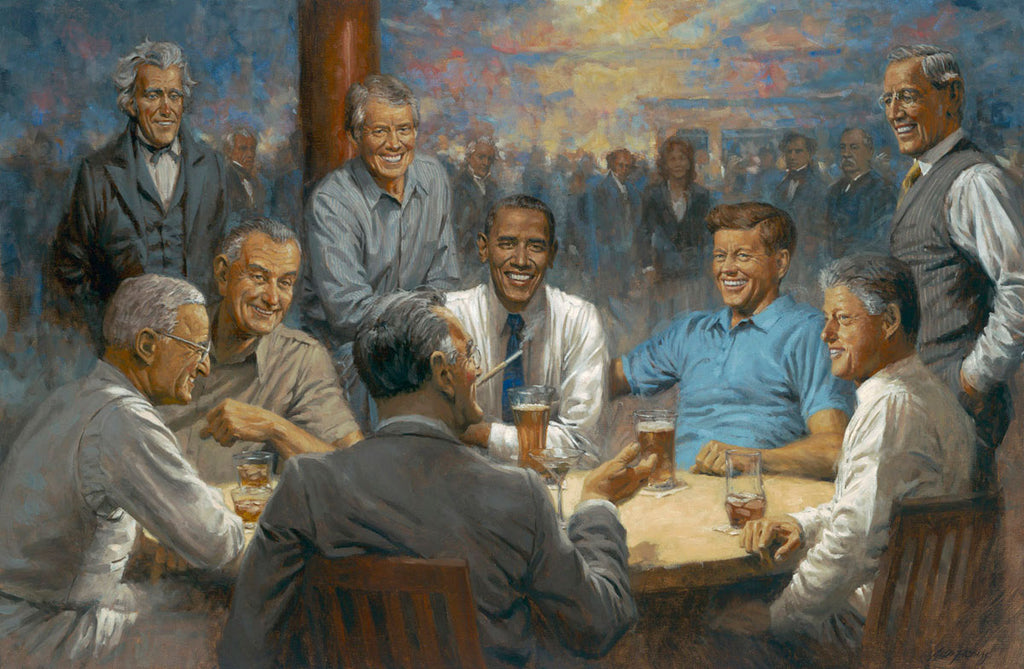 The Democratic Club Past US Presidents Enjoying a Drink by Andy Thomas