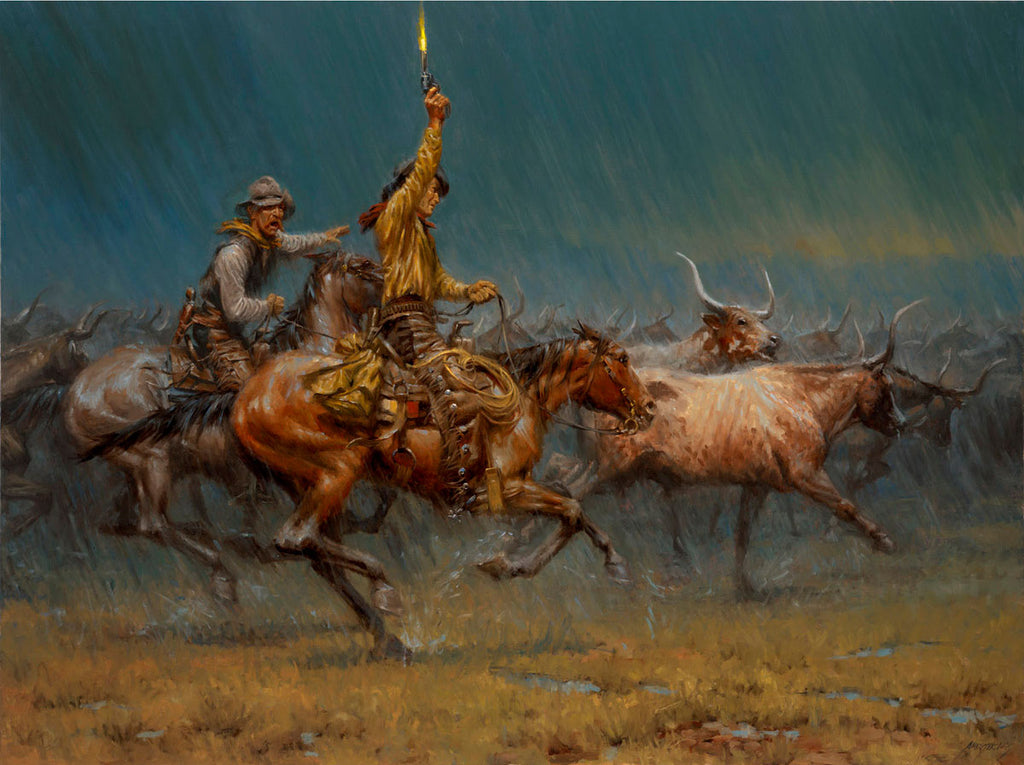 The Wild Ones Longhorn Stampede Western Art by Andy Thomas