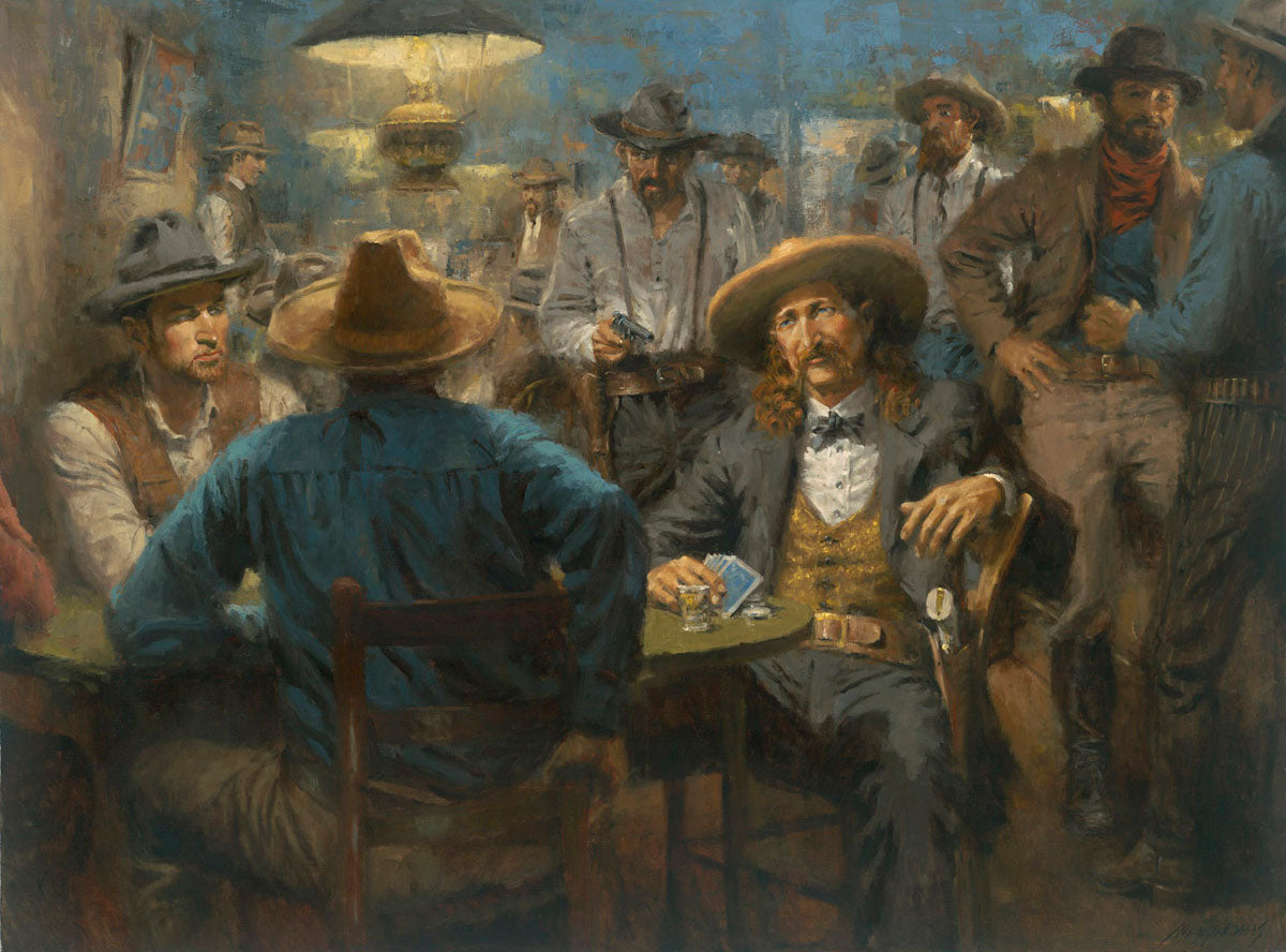 Wild Bills Last Deal Western Art by Andy Thomas