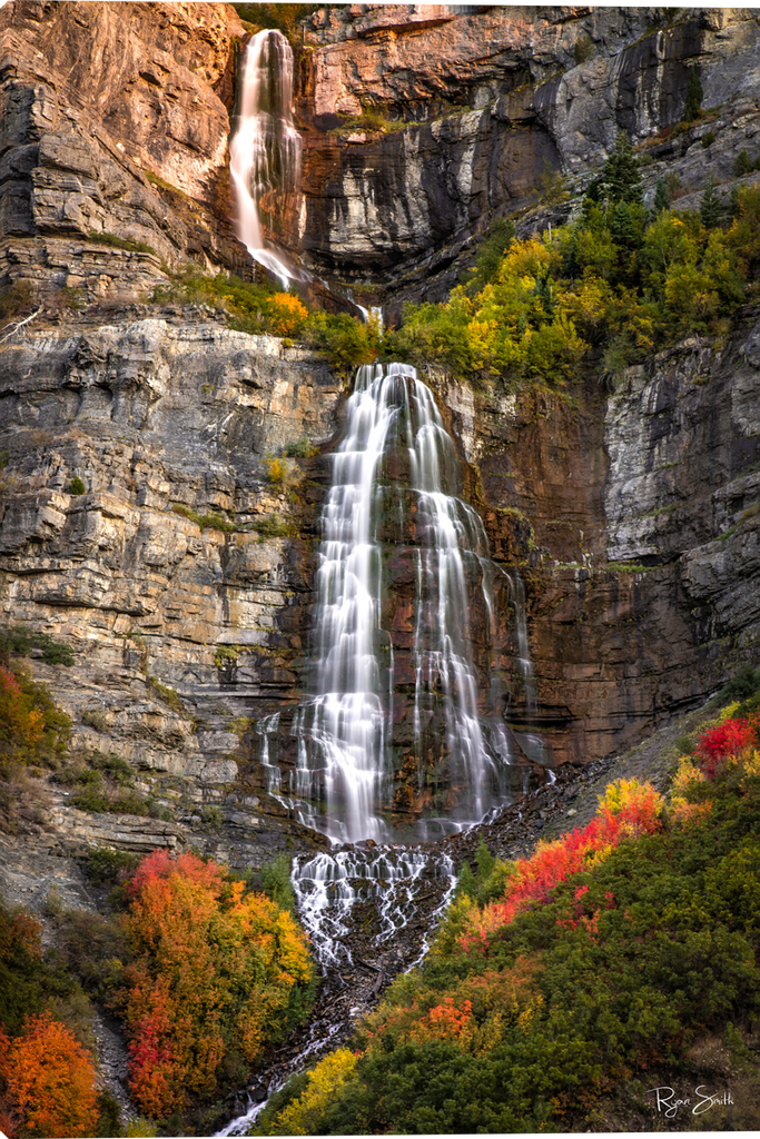 Bridal Veil Waterfall Landscape Giclee Gallery Wrapped Canvas Artwork by Ryan Smith Artist 