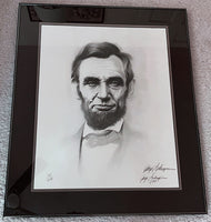 Framed portrait of Abraham Lincoln Limited Edition and Signed Numbered and ready to hang.  Gary Saderup artist.