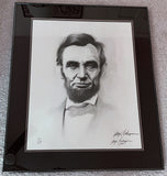 Framed portrait of Abraham Lincoln Limited Edition and Signed Numbered and ready to hang.  Gary Saderup artist.