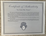 In God We Trust Certificate of Authenticity