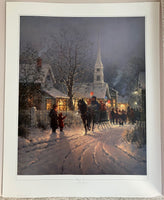 The Village Carolers Limited Edition Artist Signed Numbered Lithograph Paper Print by G Harvey