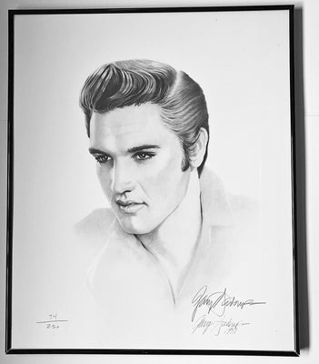 Elvis Presley Limited Edition Artist Signed Custom Framed Paper Print by Gary Saderup 74/250