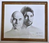 Riker & Picard Limited Edition Signed Numbered custom framed print by Gary Saderup