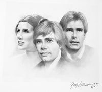 Star Wars Princess Leia Han Solo Luke Skywalker Limited Edition Art Portrait by Gary Saderup