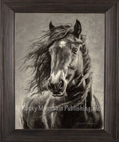 Custom Framed Giclee Canvas Horse Print by Mark McKenna