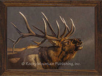 Custom Framed The Summoner Elk bugling for a mate Artwork by Mark McKenna