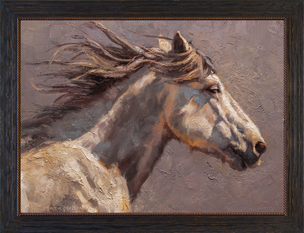 Unbridled custom framed giclee canvas art prints by Mark Mckenna artist.  Wood framed ready to hang on your wall!