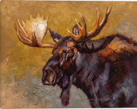 Moose Man Gallery Wrapped giclee canvas art print by Mark McKenna artist.  Moose Art