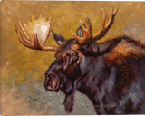 Moose Man Gallery Wrapped giclee canvas art print by Mark McKenna artist.  Moose Art