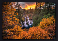 Burney Falls Sunset Autumn Colors Gallery Wrapped Canvas Print by Mickey Shannon