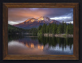 Mount Shasta Sunset Custom Framed Giclee Canvas Art Print by Mickey Shannon