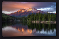 Mount Shasta Sunset Gallery Wrapped Giclee Canvas Art Print by Mickey Shannon