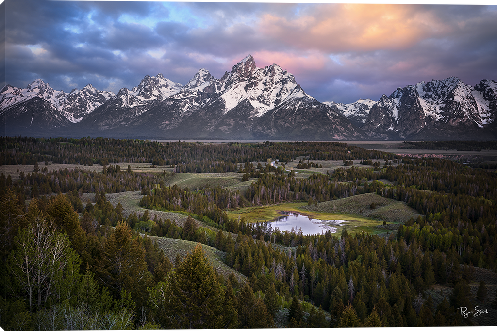 Teton Overlook Mountain Landscape Giclee Canvas artwork by Ryan  Smith