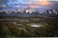 Teton Overlook Mountain Landscape Giclee Canvas artwork by Ryan  Smith