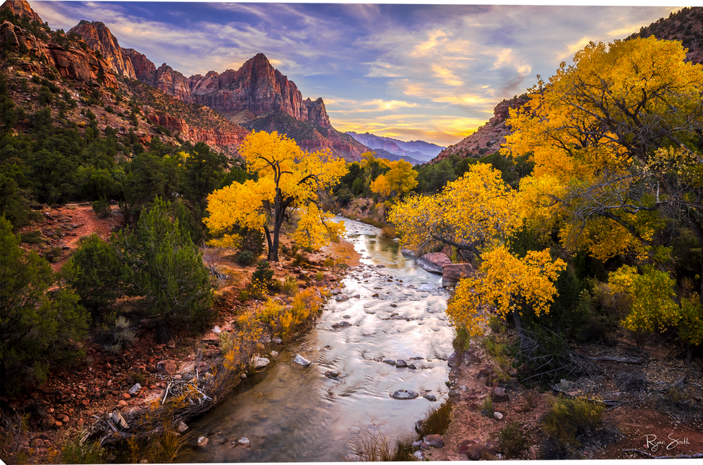 River of Gold Gallery Wrapped Giclee Canvas Art Print by Ryan Smith Artist