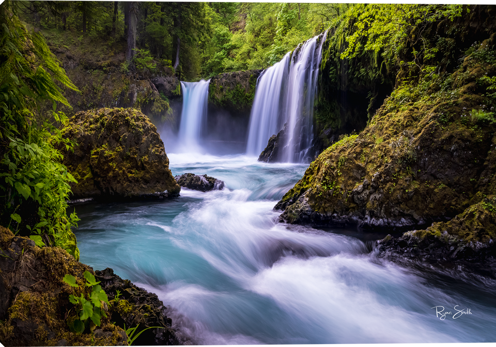 Spirit Falls Oregon Waterfall giclee canvas artwork by Ryan Smith Artist