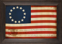 Pledge of the Allegiance American Flag custom framed giclee canvas artwork by Shane Smith