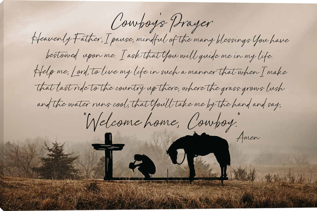 Cowboys Prayer - Gallery Wrapped Giclee Canvas Prints by Teri James Artist