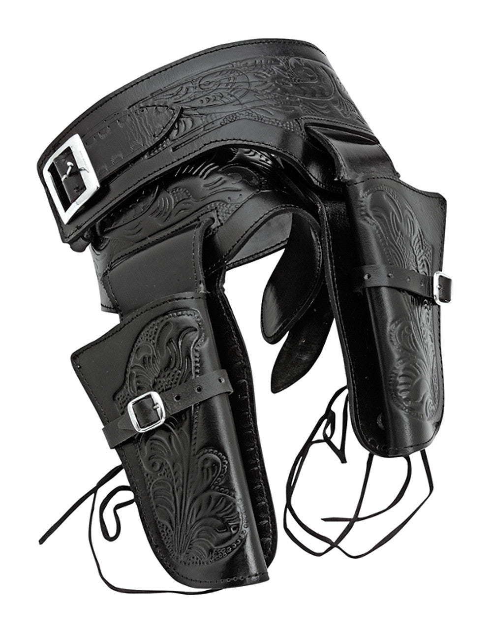 Double Tooled Black Leather Western Holster M