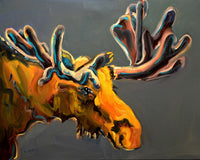 Spring Bull Moose Art by Diane Whitehead