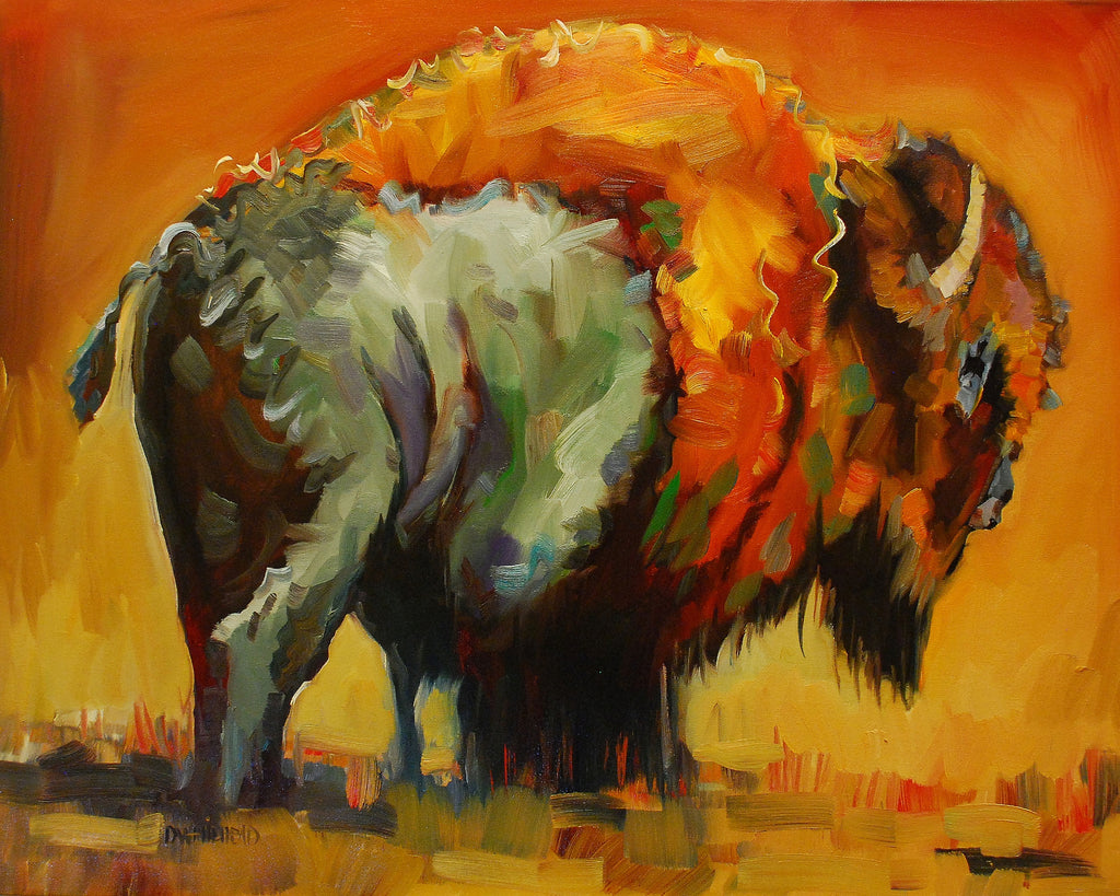 Herd Sentinel American Bison Artwork by Diane Whitehead