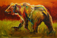 Red Sky Bear Giclee Canvas artwork by Diane Whitehead