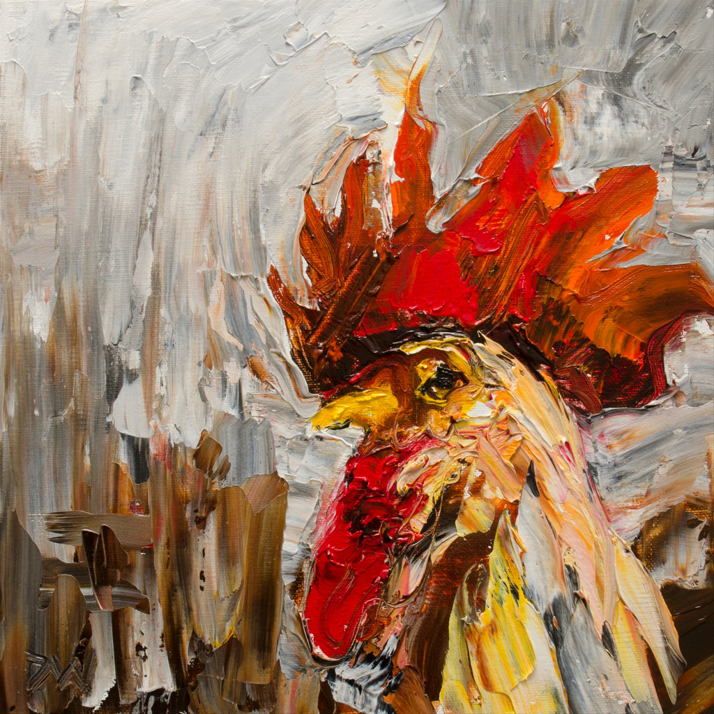 Rooster Right Vivid Art Prints by Diane Whitehead