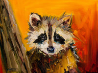 Racoon Tree Giclee Canvas Artwork by Diane Whitehead