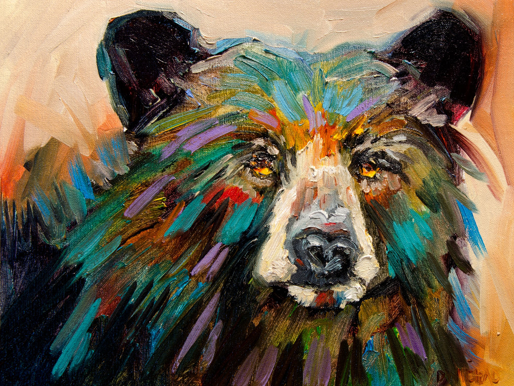 Bear Vivid Colorful wildlife art by Diane Whitehead