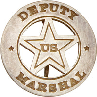 Old West Circular Silver Deputy Marshall's Badge