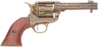 Old West Replica Fast Draw Gold Engraved Revolver Non-Firing Gun